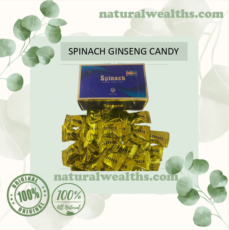 Spinach Candy Ginseng Coffee Original 1 Box 30pcs - Spinach Ginseng Herbal FREE SHIPPING